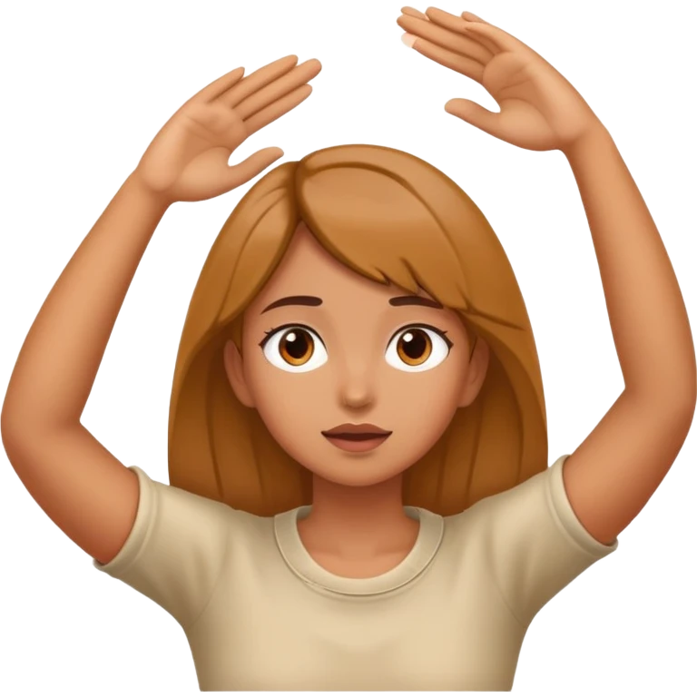 girl with her hands on her neck with eyes up emoji