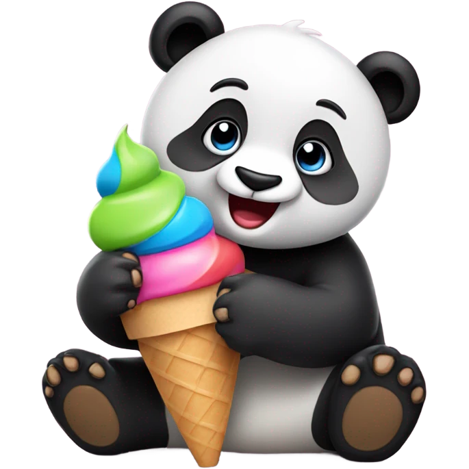 Panda eating ice cream emoji
