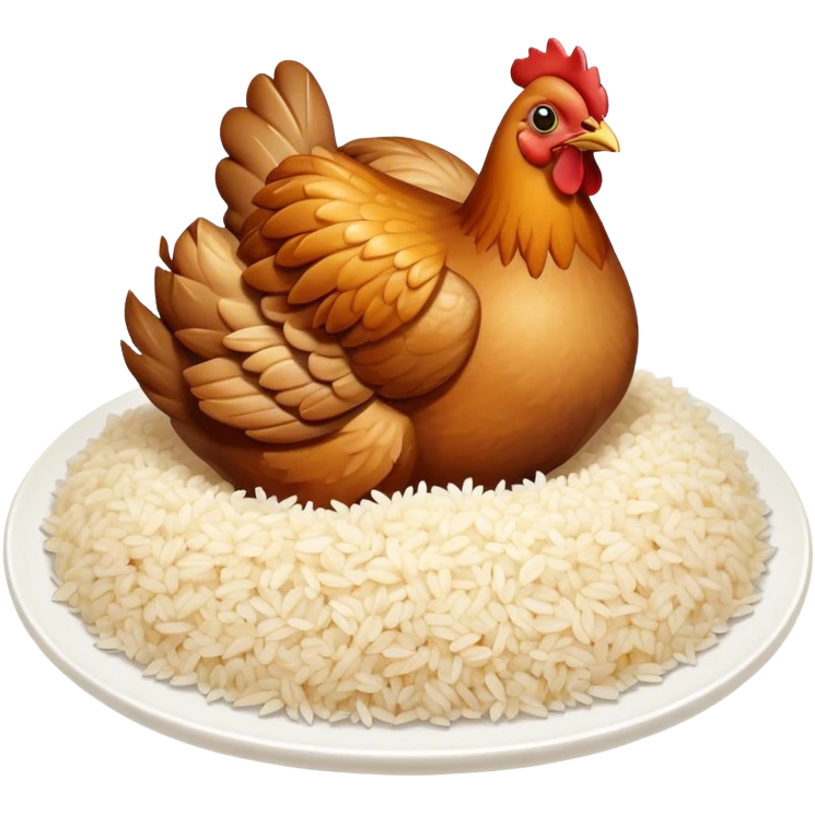 Chicken on top of rice emoji