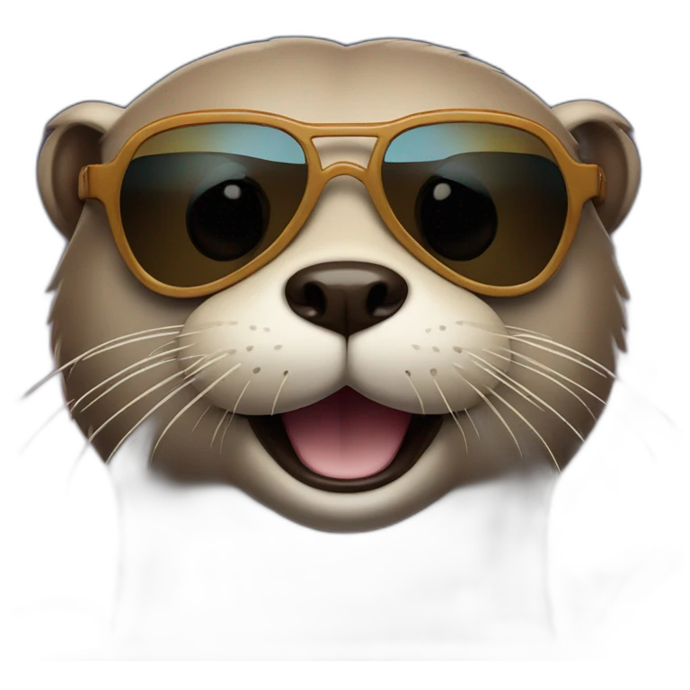 An otter wearing sun glasses under a star lit sky emoji