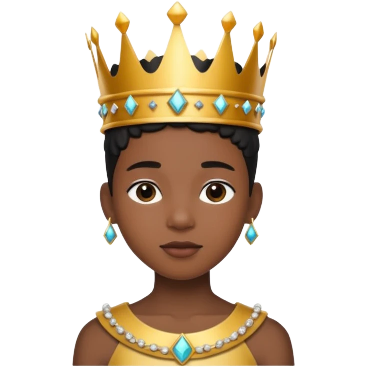 A stylish black teen wearing a hand-crafted crown for fun. emoji