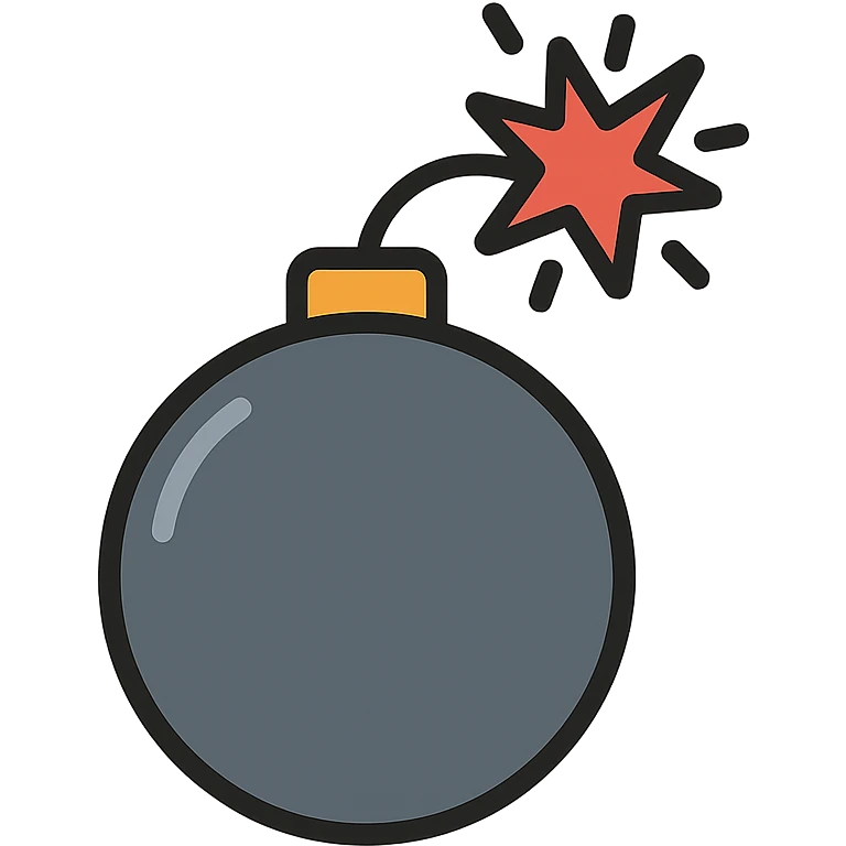 color outline icon of a bomb emoji