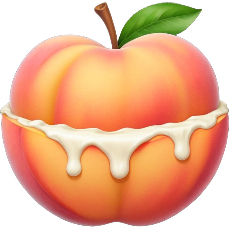 Peach with cream on it emoji