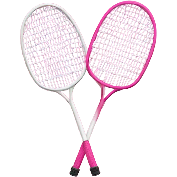 pink badminton rackets with bird emoji