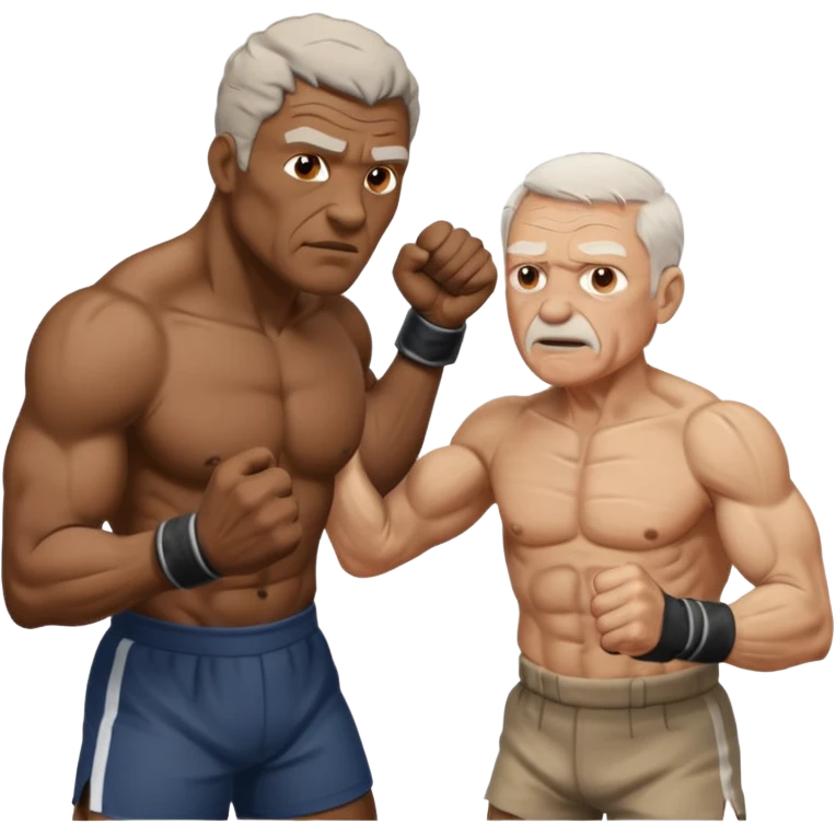 black guy and white old guy fighting emoji