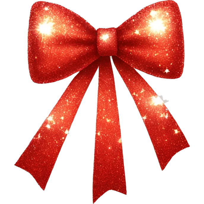 Sparkly bow red emoji