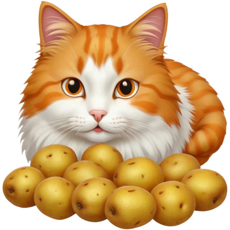 cat eating potatoes emoji