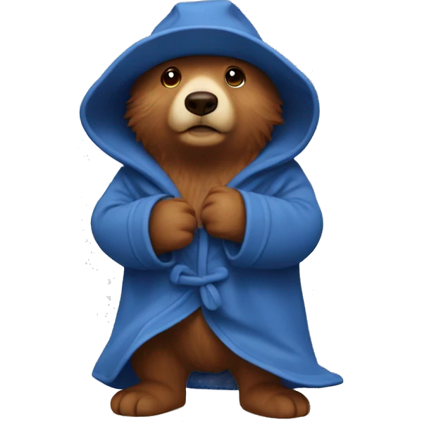 Paddington wearing a bath robe emoji