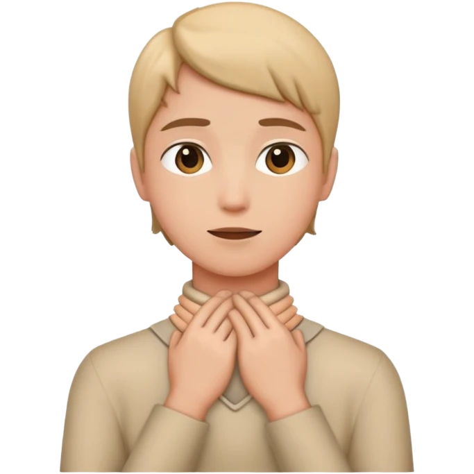 regular face with hands around neck  emoji