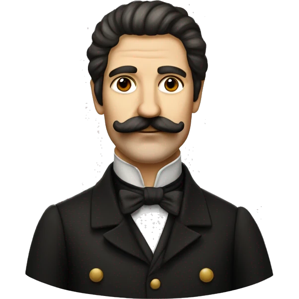 Austrian painter with rectangular moustaches and black combed hair emoji