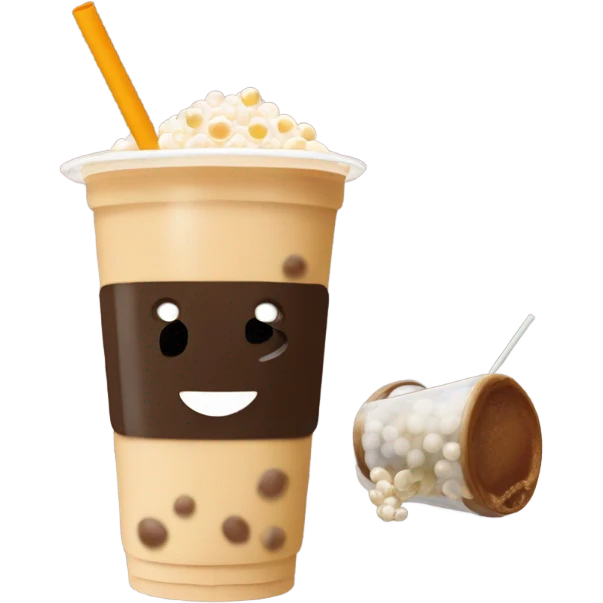 Boba coffee with Mike emoji