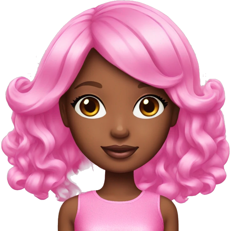 Kawaii black Barbie emoji