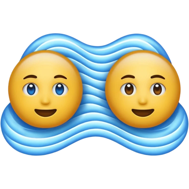 two emojis connecting through mind waves emoji