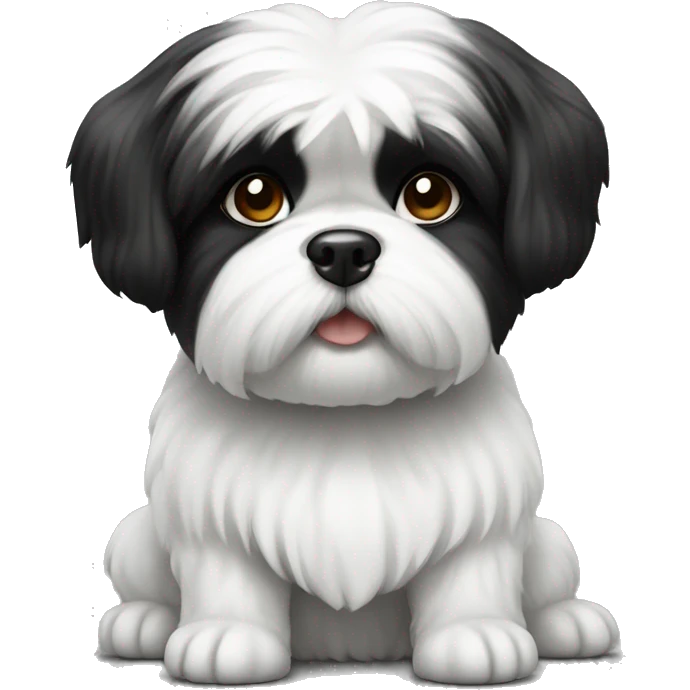 Shitzu dog female white and black emoji
