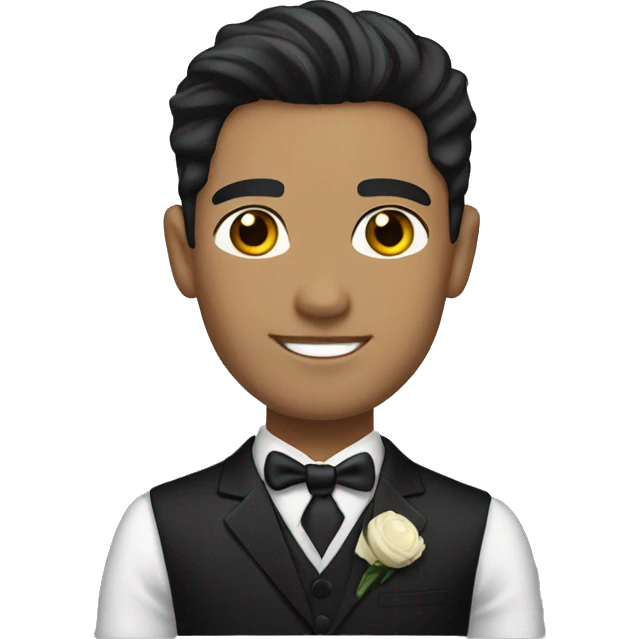 groom with light skin, light black hair and hazel eyes emoji