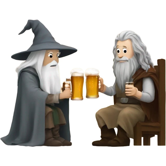 Gandalf and Sauron having a pint of beer together  emoji