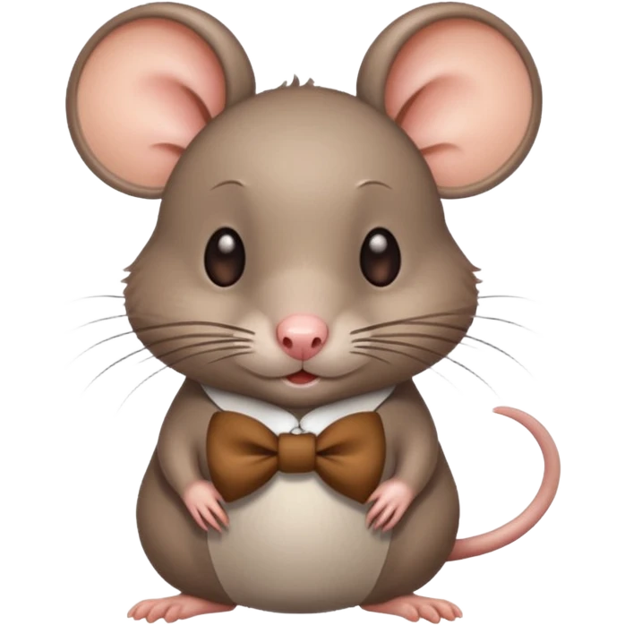 Rat wearing a bow emoji
