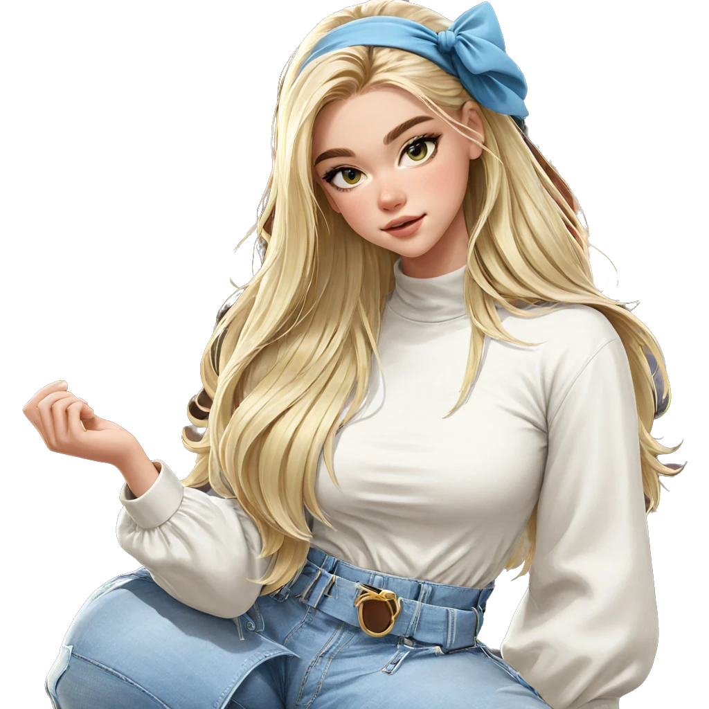 blonde girl in outdoor setting emoji