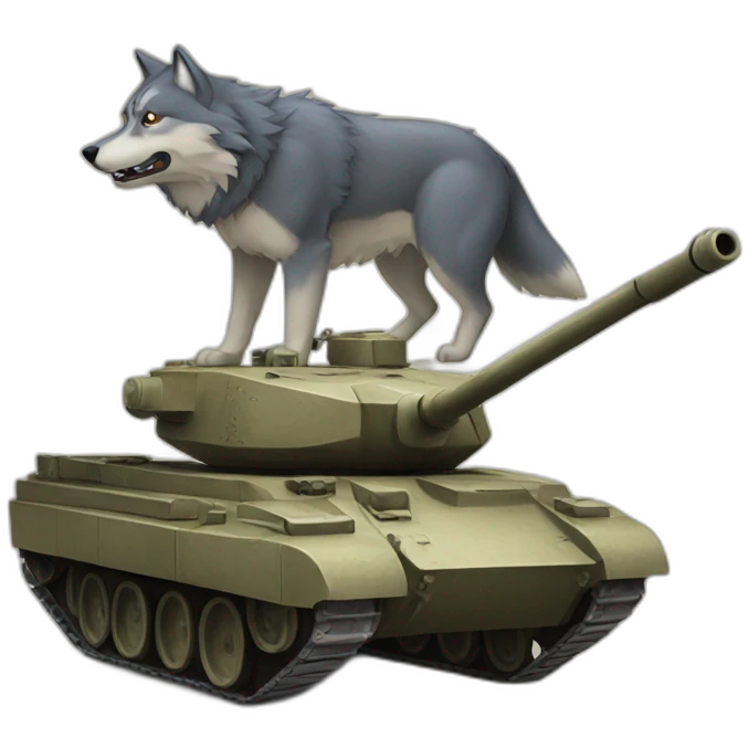 Tank with a wolf emoji
