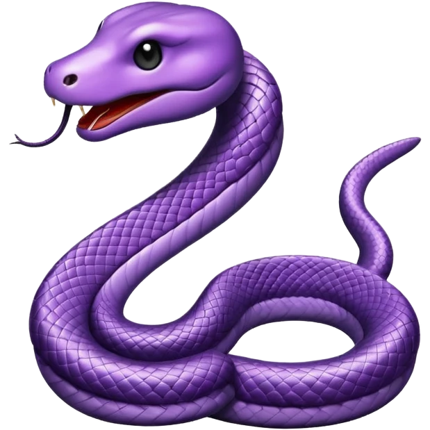 Purple snake with black bow emoji