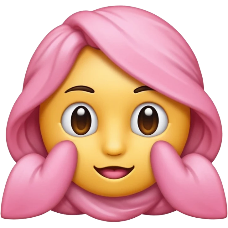 Crie um emoji de fone de ouvido branco com 2 lacinhos rosas claros emoji