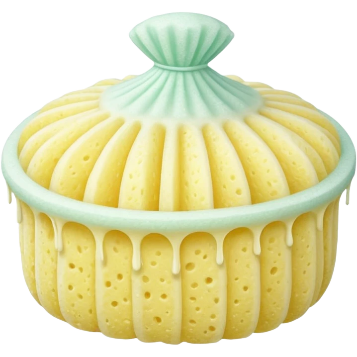White loofah sponge, pastel background emoji