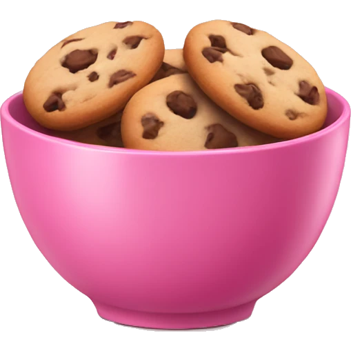 Cookies in a pink bowl emoji