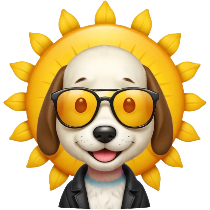 snoopy dog and a sun  emoji