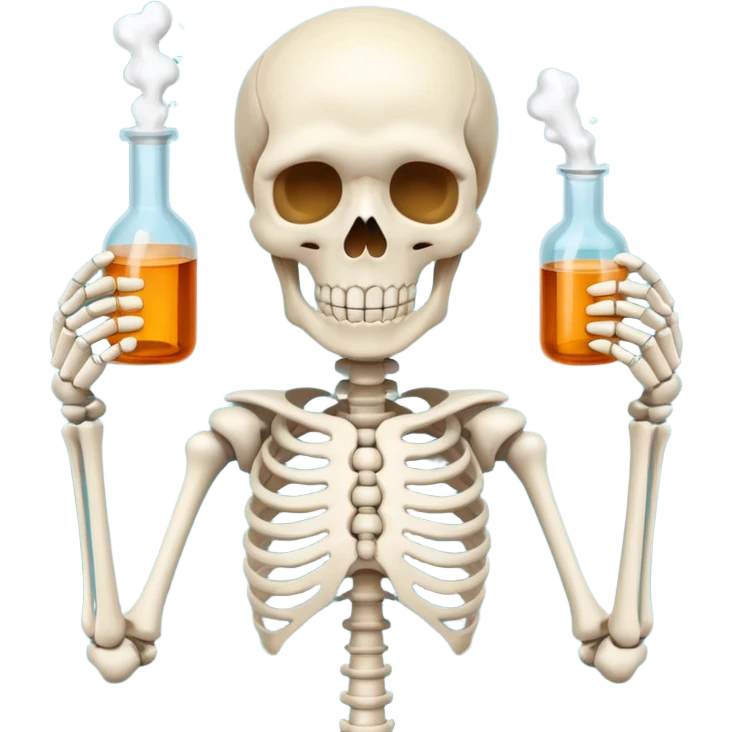 Skeleton doing drugs emoji