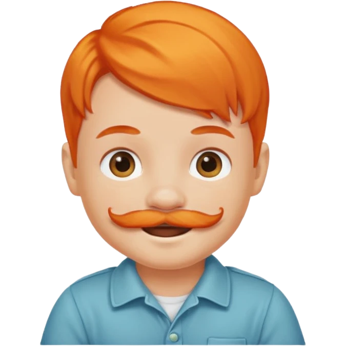orange hair mustashed baby emoji