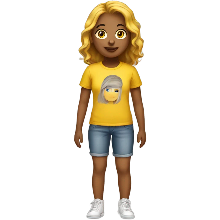 Girl in yellow t shirt  emoji