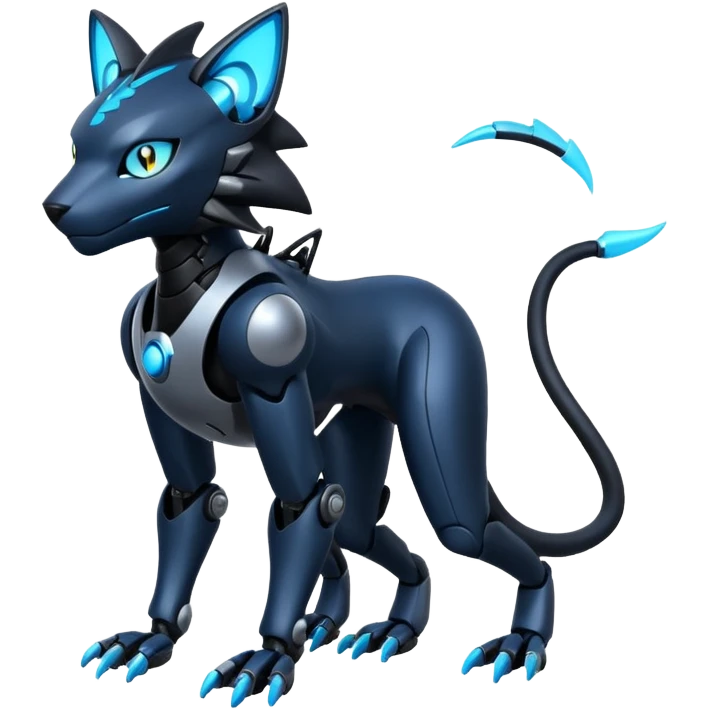 Modern Cyber Luxray-creature, full body emoji