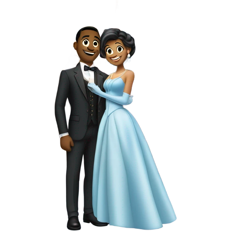 formal couple meme moment at Cinderella’s castle emoji