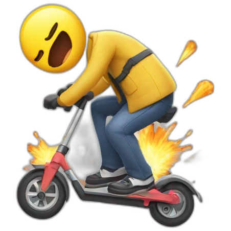 accident de trotinette explosion emoji