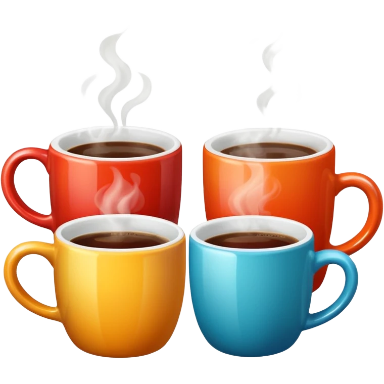 colorful mugs hot drink emoji