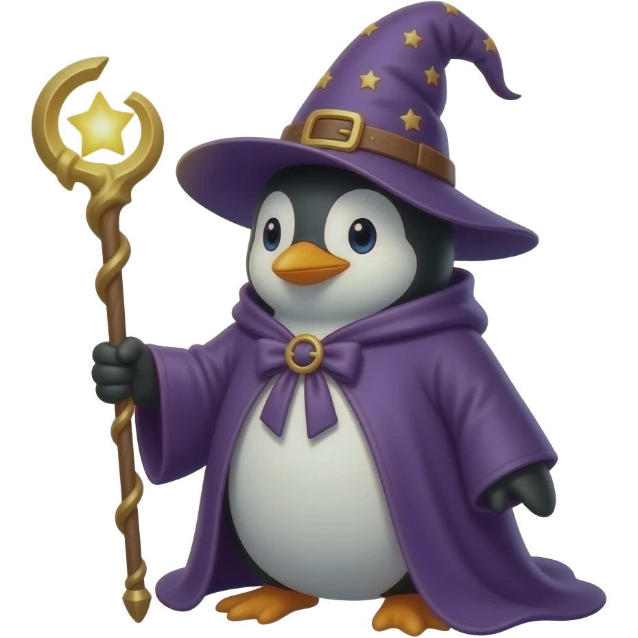 Penguin Wizard emoji