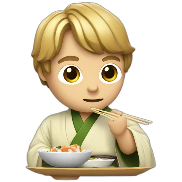 luke skywalker eats sushi emoji
