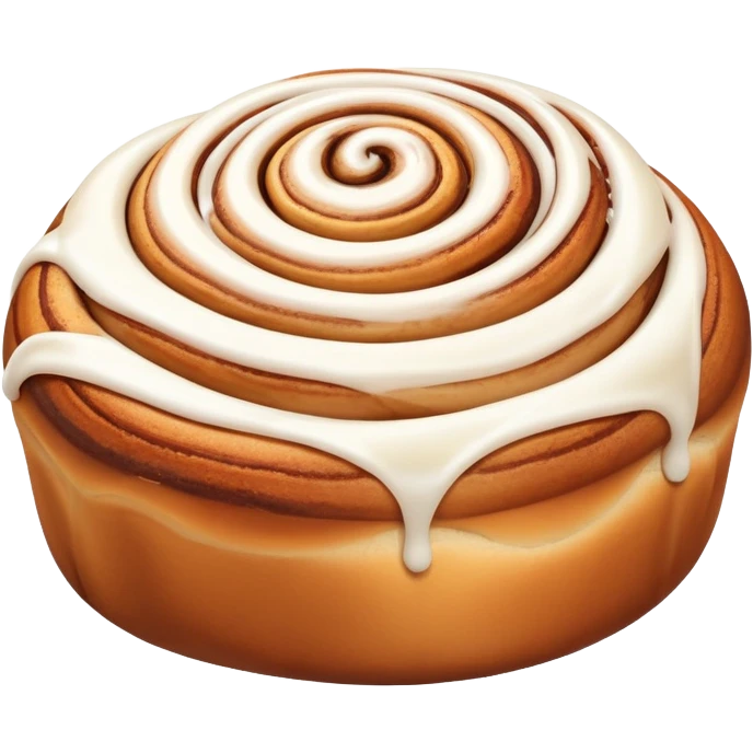 ultra realistic cinnamon bun with extra icing emoji