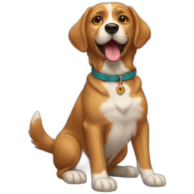 Chat sur un chien emoji