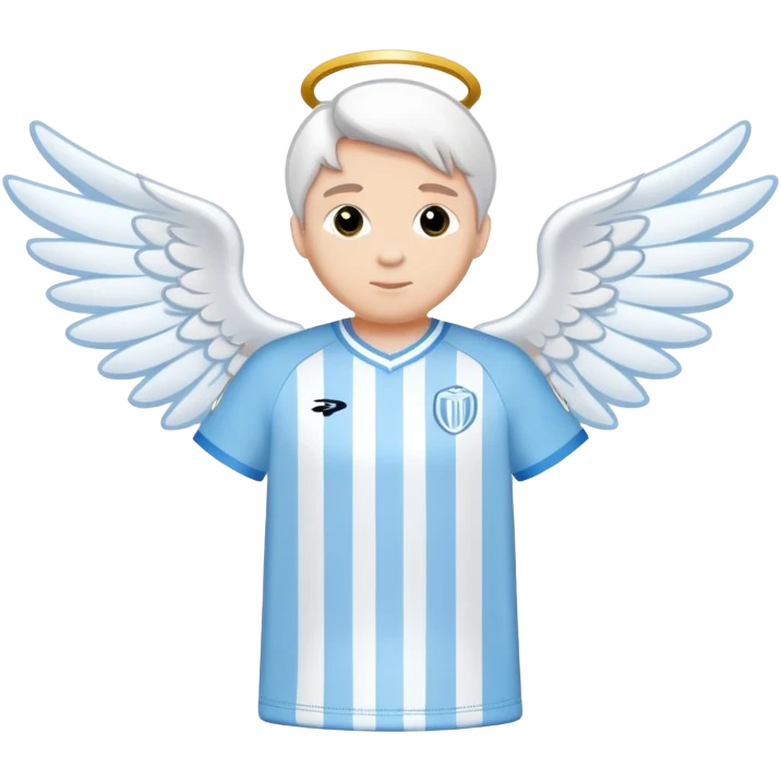 Light blue jersey with white stripes and an angel logo in the center emoji