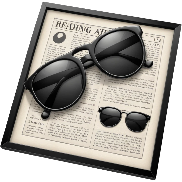 Sunglasses on newspaper emoji