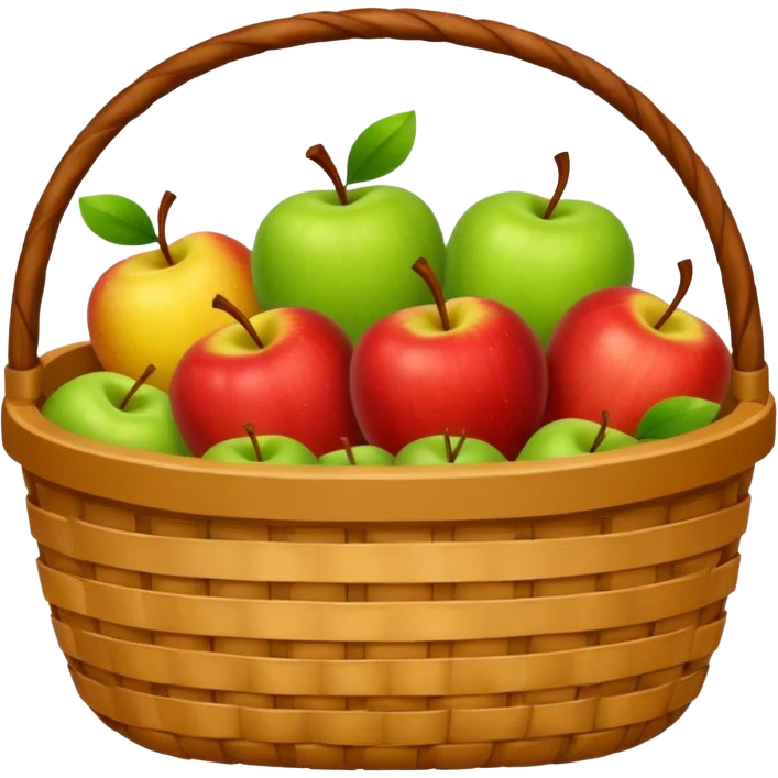 cozy basket of apples after apple picking @ghibli emoji