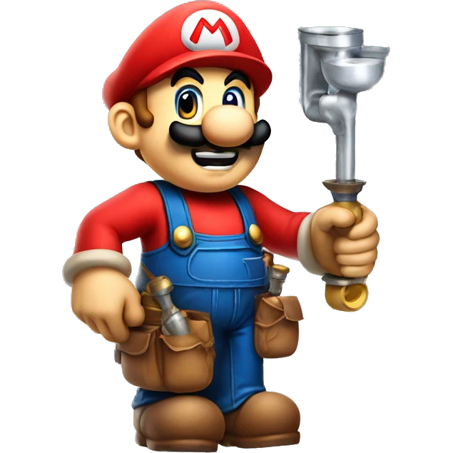 mario bros theme plumbing holding tools emoji