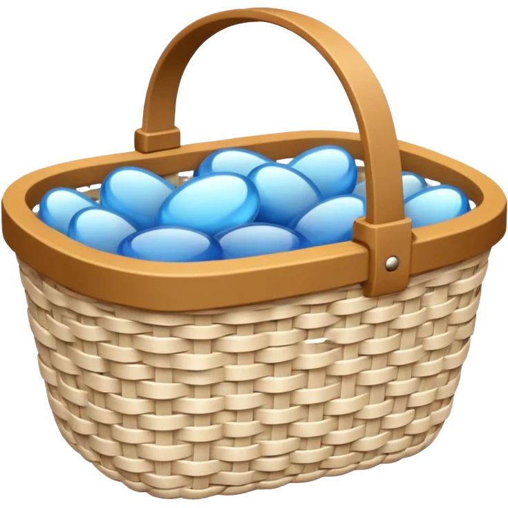 white wicker basket with a soft glow emoji