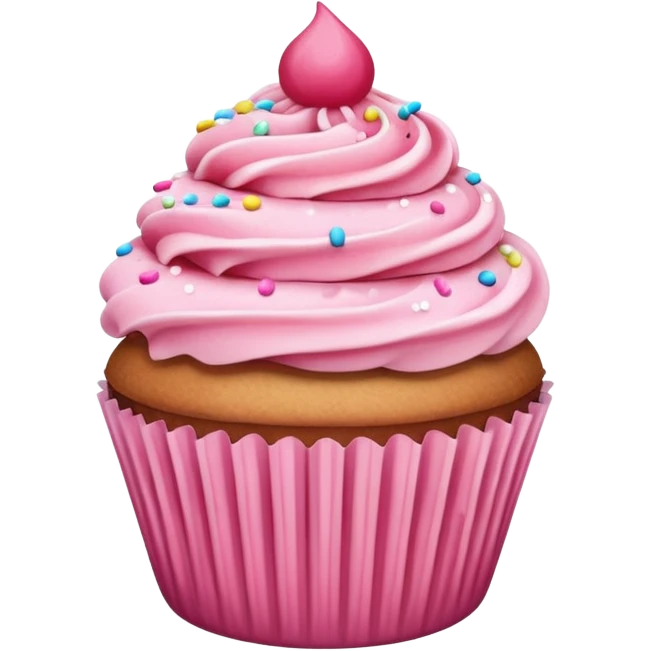 Cupcake with pink icing emoji