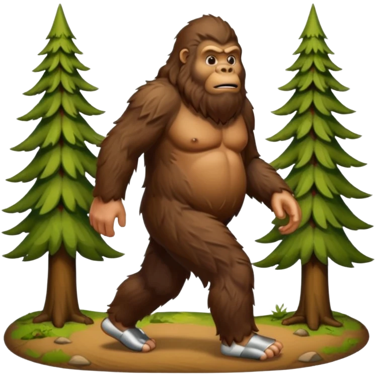 bigfoot walking with trees in the background emoji