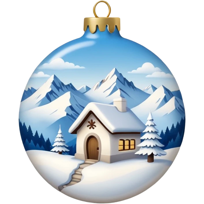 white christmas ornament with an alpine print  emoji