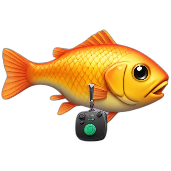poisson avec une manette emoji