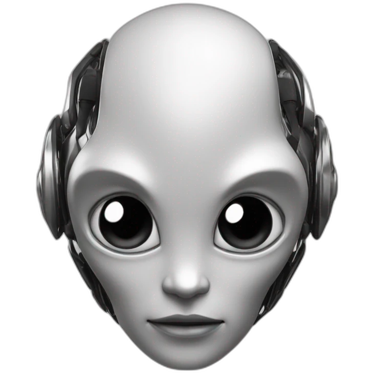 alien titanium ai Chatbot black and white emoji