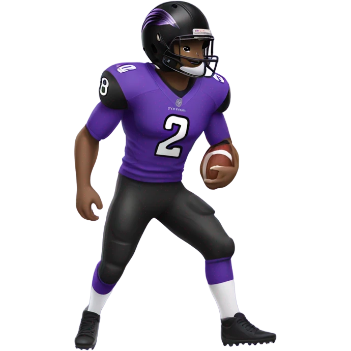 Football player with a raven logo black and purple  emoji